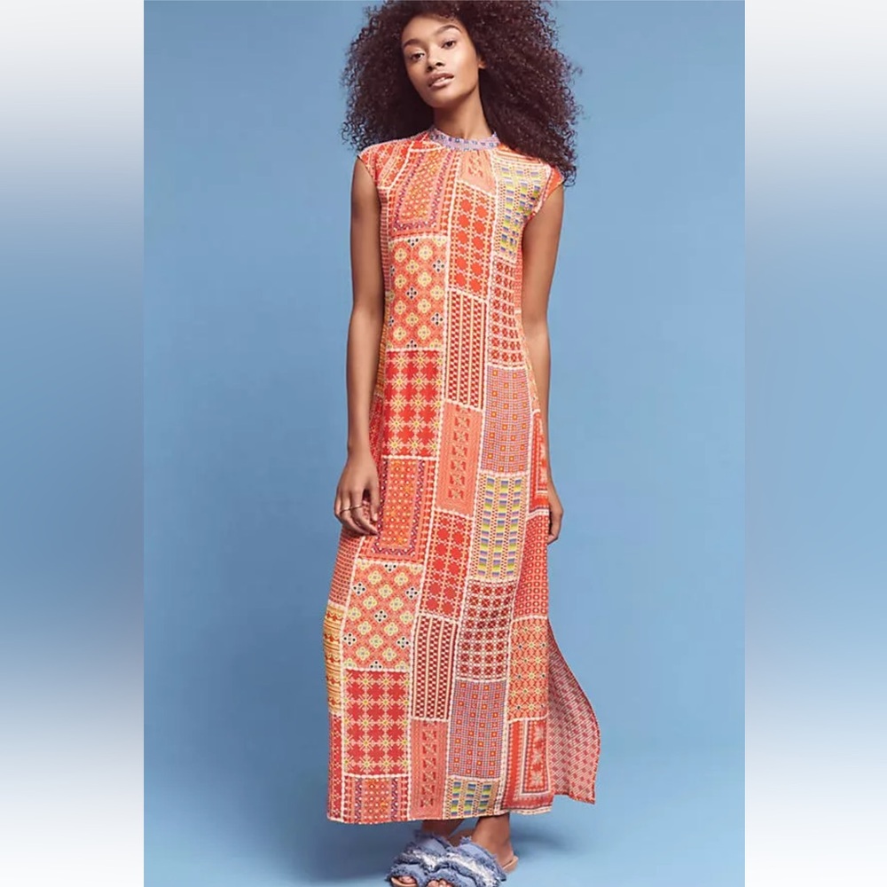 Anthropologie Tanvi Kedia Patchwork Sol Dress Large